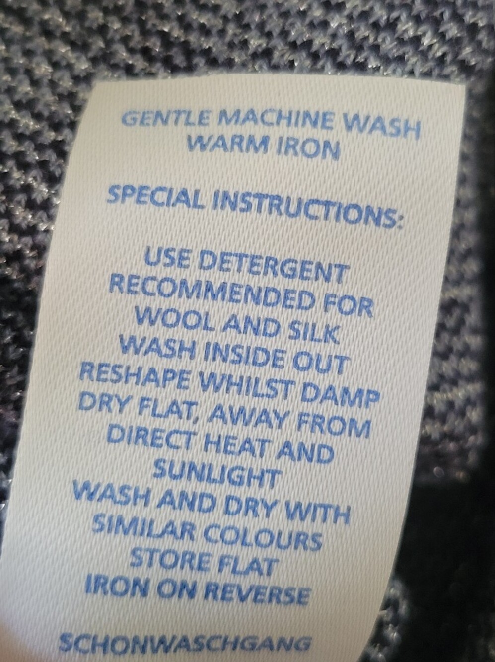 Boden Sweater Knit Dress Long Sleeve Blue & Silver Metallic Geometric 8L 8 Long - Picture 11 of 11